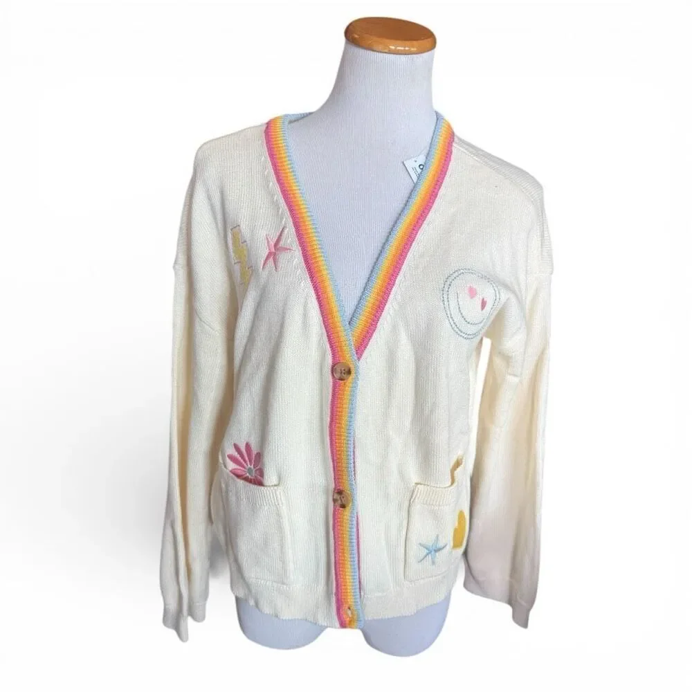 NWT Youth Girls Old Navy Embroidered Button Front Cardigan Sweater - Sz XXL (18)
